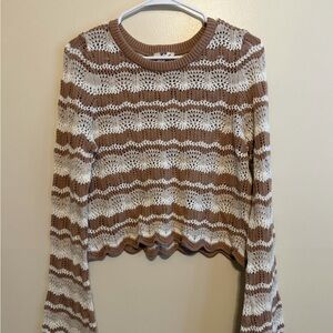 Hippie Rose Brown and Cream Knit Sweater